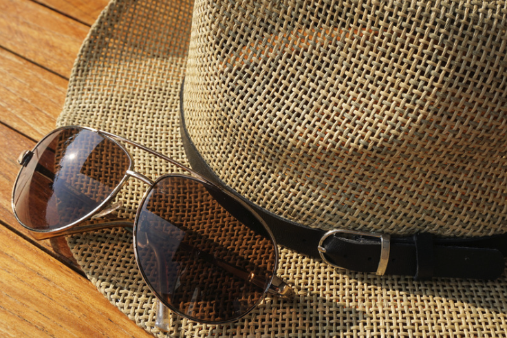 Hat and sunglasses